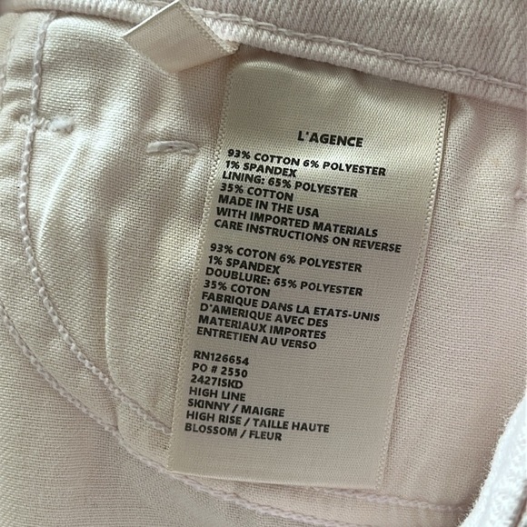 L’Agence sz 24 light pink distressed Jeans great pre owned condition - Picture 6 of 7